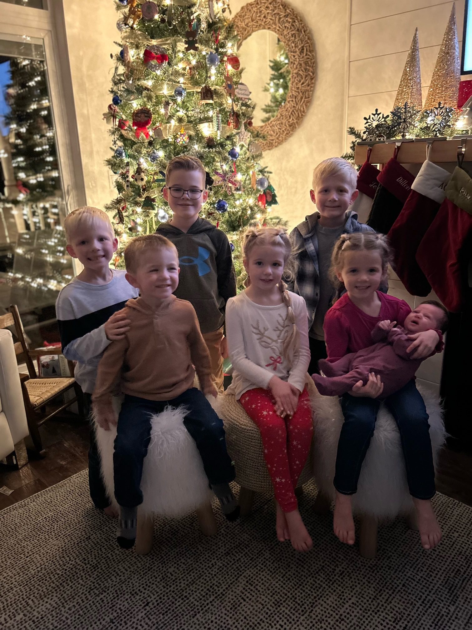 All of the grandkids at Christmas