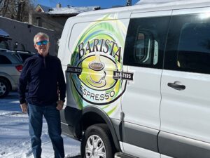 glenn in front of barista van